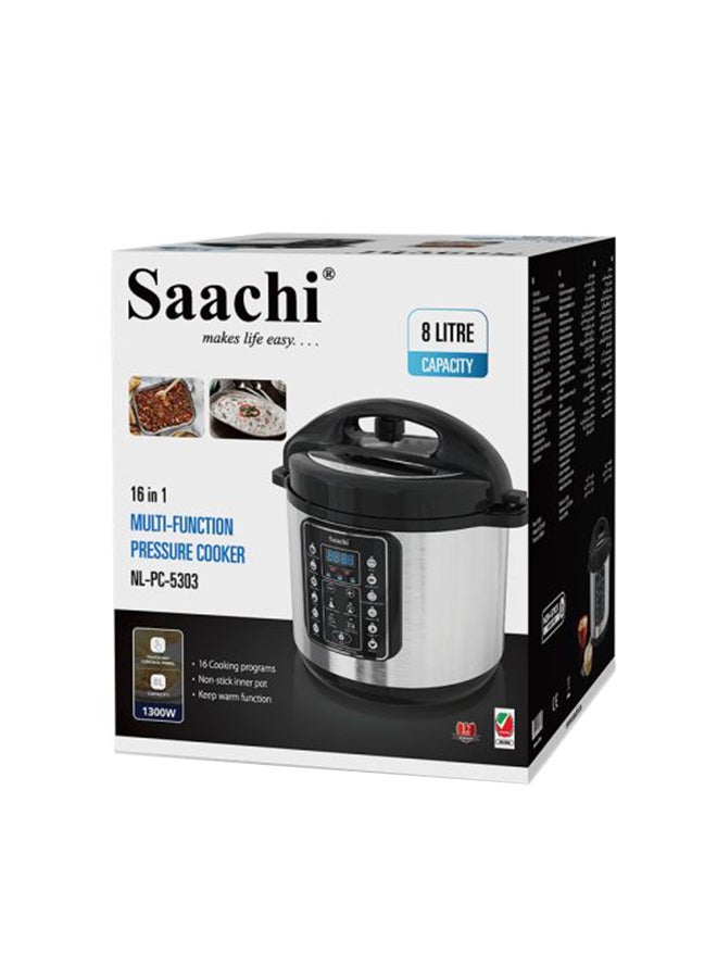 Saachi - 16 In 1  Multi Function Pressure Cooker 8 L 1300 W NL-PC-5303-SV Silver - Image 1