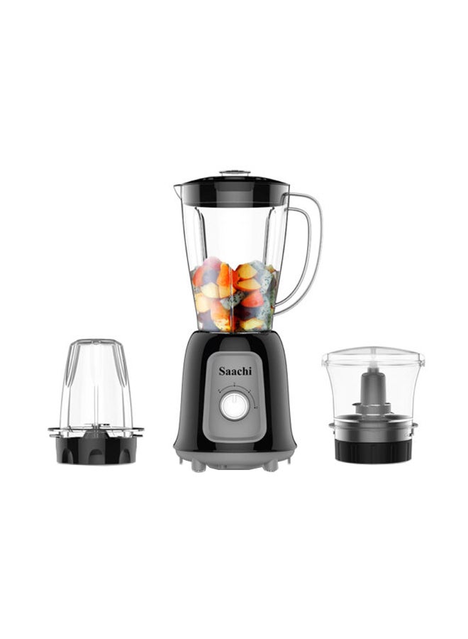 Saachi - 3 In 1 Blender, Grinder And Chopper 1.5 L 400.0 W NL-BL-4402-BK Black - Image 1