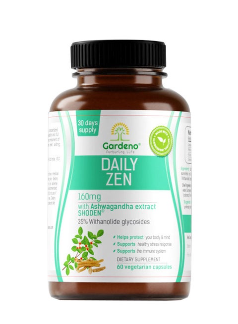 Maximum Potency Ashwagandha Extract Shoden | Multi-patented & Clinically-tested Formula with 35% Withanolides & Polyphenols | Help Support Anxiety & Daily Energy | 60 Veg Capsules