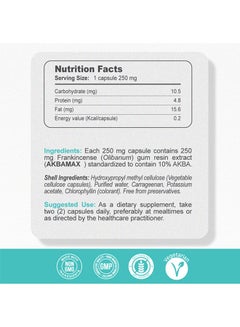 Akba Pure - Standardized Boswellia Extract for Normal Respiratory Function - 60 Veg Capsules - v1656397901/N41060216A_2