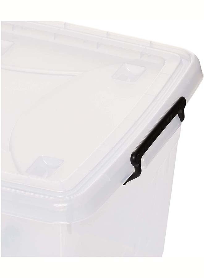 82L Clear Plastic Storage Box With Wheels & Lockable Lid (Transparent) Transparent 82.0Liters - v1656398270/N25651693A_5