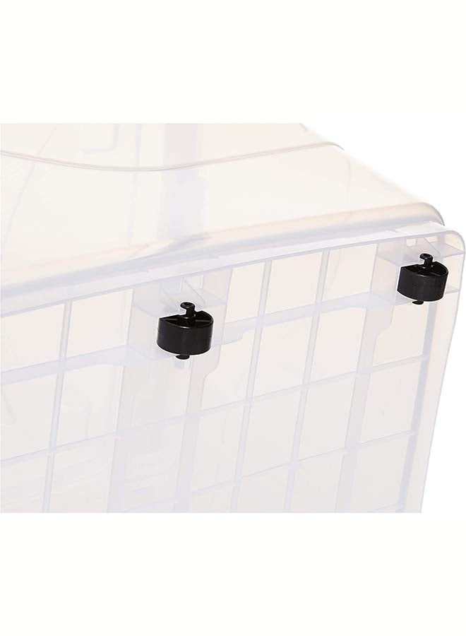 82L Clear Plastic Storage Box With Wheels & Lockable Lid (Transparent) Transparent 82.0Liters - v1656398270/N25651693A_6