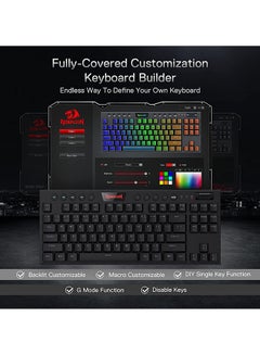 REDRAGON Redragon K621 Horus TKL Wireless RGB Mechanical Keyboard, 5.0 BT/2.4 Ghz/Wired Three Modes 80% Ultra Thin Low Profile Bluetooth Keyboard w/Dedicated Media Control & Linear Red Switches, Black  - Image 4
