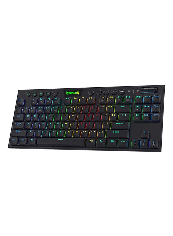REDRAGON - Redragon K621 Horus TKL Wireless RGB Mechanical Keyboard, 5.0 BT/2.4 Ghz/Wired Three Modes 80% Ultra Thin Low Profile Bluetooth Keyboard w/Dedicated Media Control & Linear Red Switches, Black - Image 1