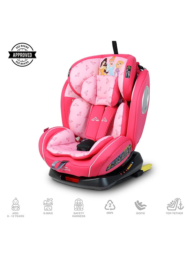 Disney - 4-In-1 360° Rotation Princess Baby/Kids Car Seat, Suitable from 0 months to 12 years, Upto 36kg - Image 1
