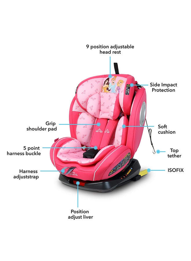 Disney - 4-In-1 360° Rotation Princess Baby/Kids Car Seat, Suitable from 0 months to 12 years, Upto 36kg - Image 1