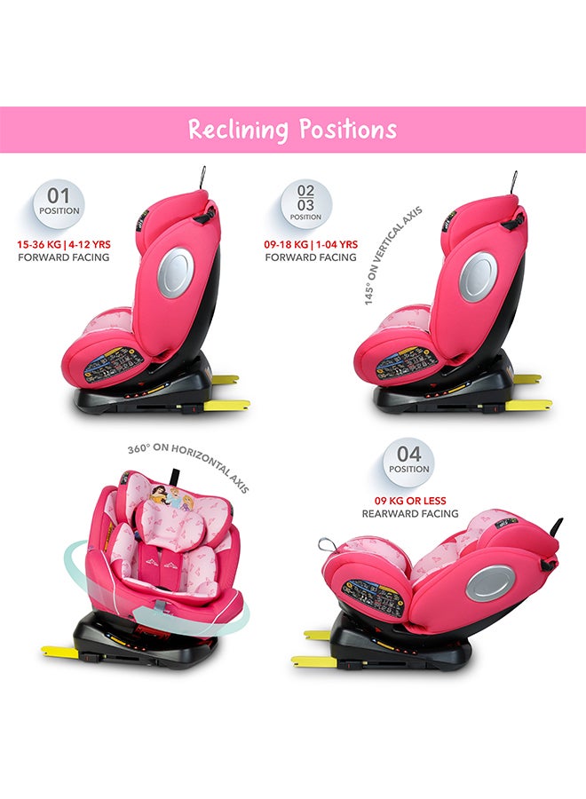 Disney - 4-In-1 360° Rotation Princess Baby/Kids Car Seat, Suitable from 0 months to 12 years, Upto 36kg - Image 1