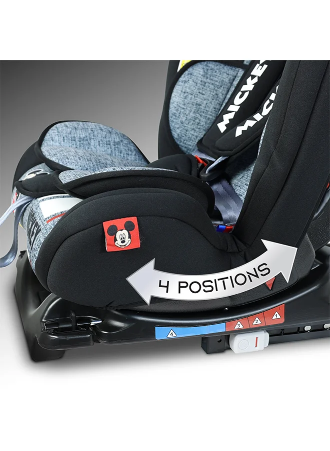 ديزني Mickey Mouse Baby/Kids 4 In 1 Car Seat Position Comfort Recline Isofix For Stability Suitable From 0 Months To 12 Years Group 0+/1/2/3, Upto 36Kg Official Product, Multicolor
