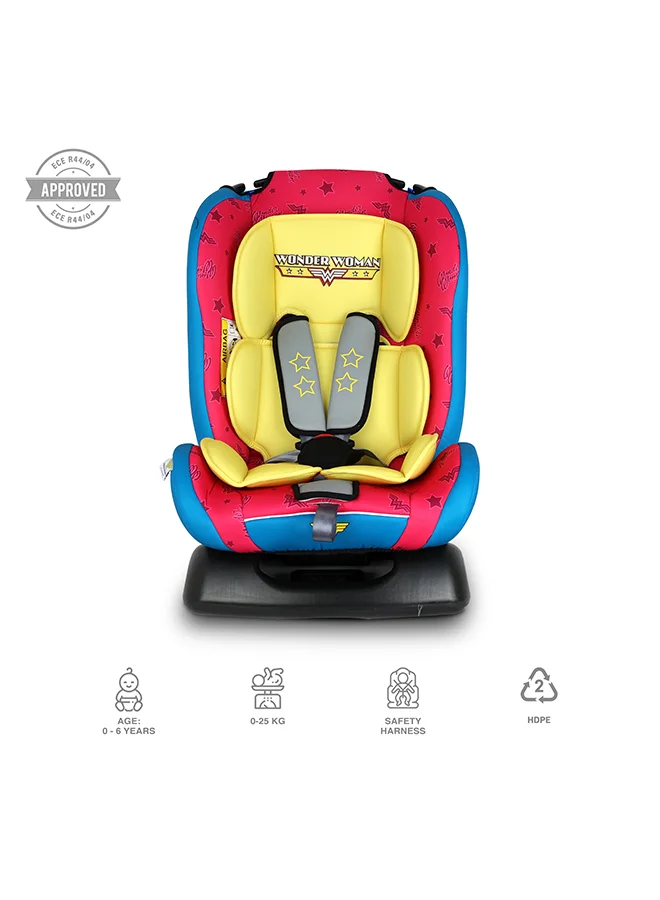 DC Comics Wonderwoman Baby And Kids Car Seat, Suitable From 0 Months To 3 Years, Upto 25kg