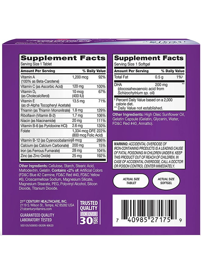 21st CENTURY - PreNatal Multivitamin Plus DHA - 120 Softgels - Image 1