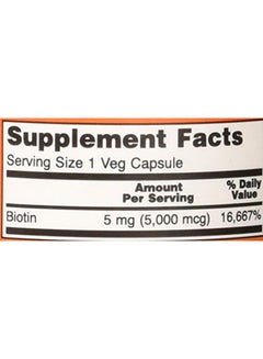 Now Foods Biotin 5000 Mcg 120 Veg Capsules  - Image 4