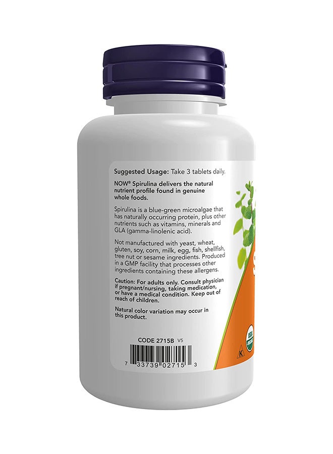Now Foods - Certified Organic Spirulina Double Strength 1000mg - 120 Tablets - Image 1