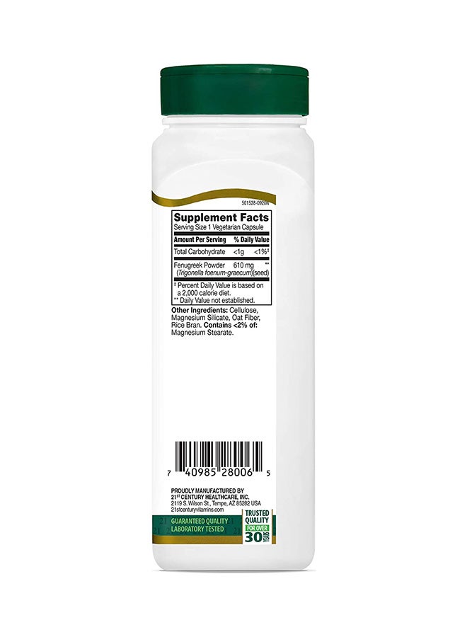 21st CENTURY - Fenugreek Dietary Supplement - 100 Capsules 610 Mg - Image 1