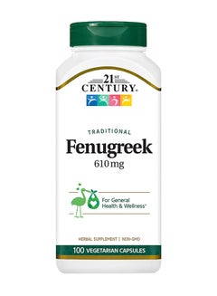 21st CENTURY Fenugreek Dietary Supplement - 100 Capsules 610 Mg  - Image 1