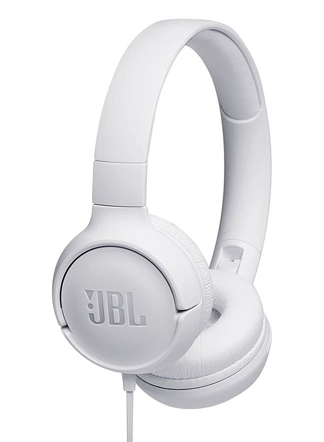 JBL - Tune 500 On-Ear Wired Headphones White - Image 1