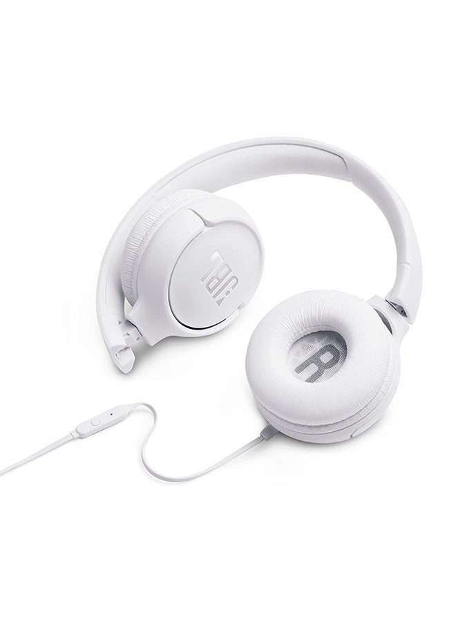 JBL - Tune 500 On-Ear Wired Headphones White - Image 1