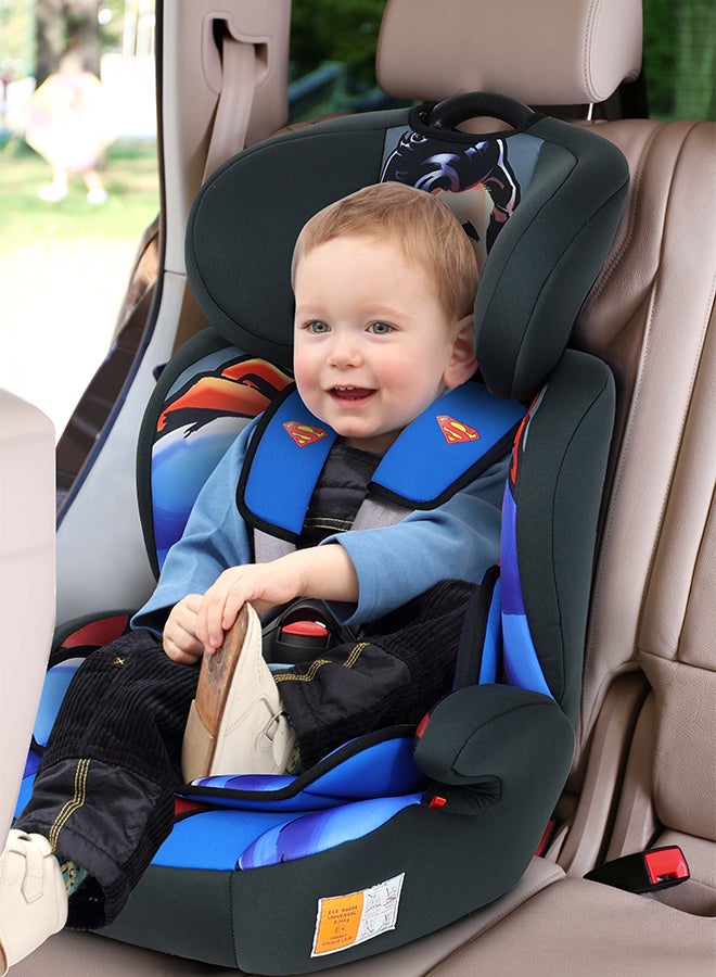 DC Comics - 3-In-1 Superman Baby/Kids Car Seat + Booster Seat, Suitable from 9 months to 12 years, Upto 36kg - Image 1
