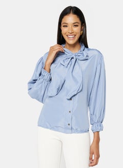 GHOSPELL Neck Tie Shirt Blue  - Image 1
