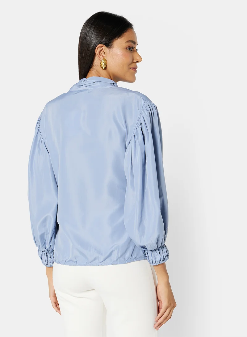 GHOSPELL Neck Tie Shirt Blue