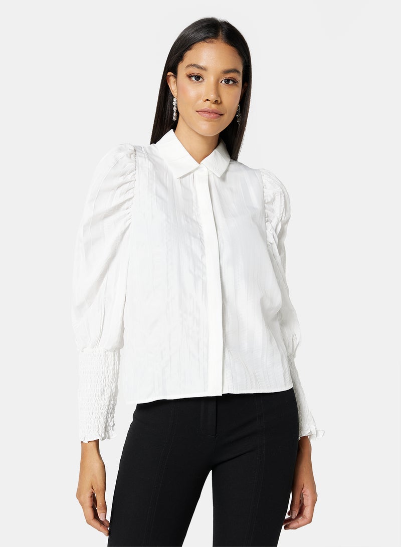 GHOSPELL - Puff Sleeve Shirt Ivory - Image 1