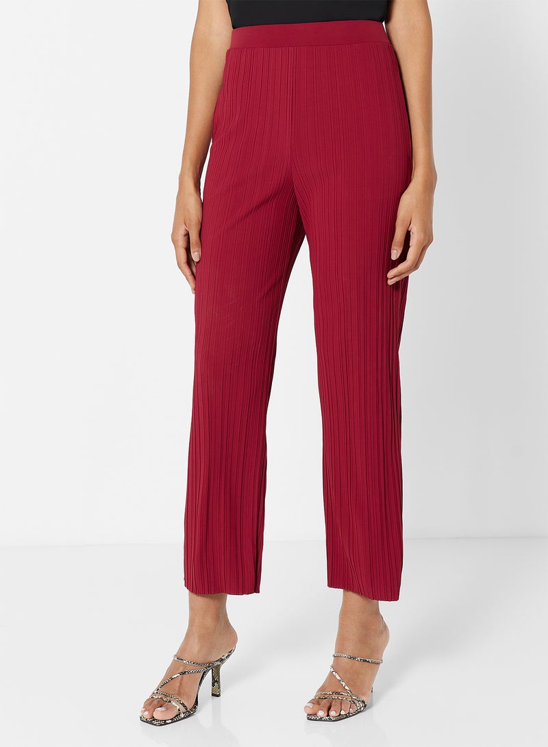 Max Mara Leisure Siberia Pleated Jersey Pants Burgundy  - Image 1