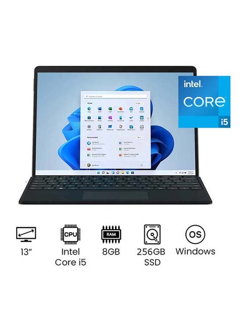 Surface Pro 8 Laptop With 13-Inch PixelSense Display, Intel Core i5-1135G7 Processor / 8GB RAM / 256GB SSD / Intel Iris Xe Graphics /International Version English Graphite