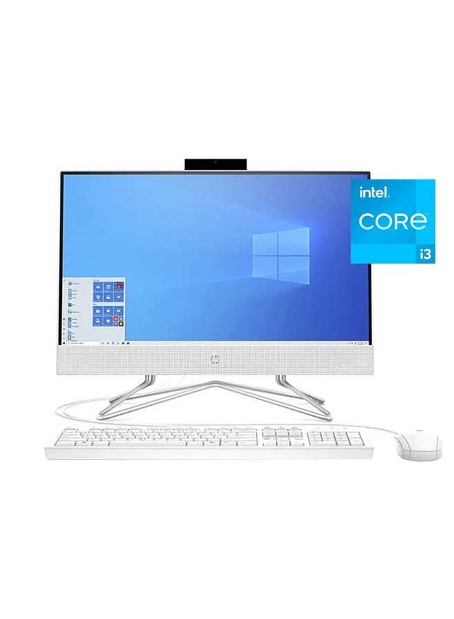 HP - All-In-One 22-df1004ne PC With 21.5-Inch Display, Core i3-1115G4 Processor / 4GB RAM / 256GB SSD / Intel UHD Graphics / Windows 11 Home / Wi-Fi 5 (802.11ac) /International Version English/Arabic White - Image 1