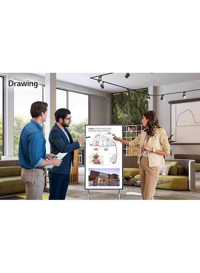 43inch All-In-One Smart Monitor 4K Ultra HD Display with 2K Full HD Camera, 3m Pickup Range Microphone- 43inch Beige With Black Bezel
