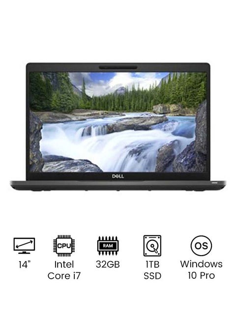 Latitude 5400 With 14-Inch Full HD Display, Core i7 Processor/32GB RAM/1TB SSD/Intel UHD Graphics/Windows 10 Pro /International Version English Black