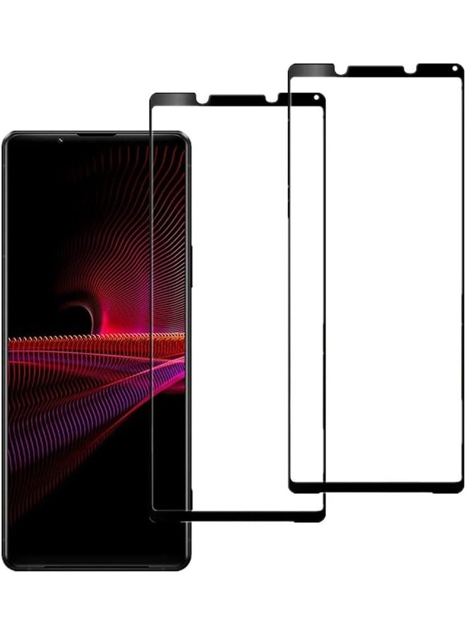 MARGOUN 2Pack for Sony Xperia 1 IV Screen Protector 3D Full Coverage Crystal Clear Tempered Glass 6.5 inch Clear/Black - Image 2