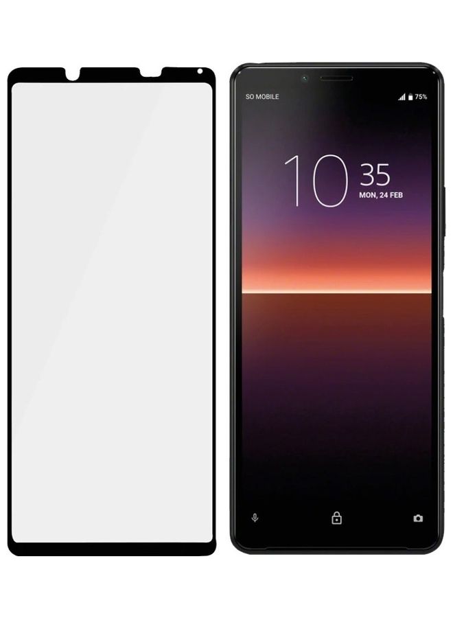 مارجون مجموعة لاصقات حماية للشاشة من الزجاج المقوى لهاتف سوني إكسبيريا ‎10 IV بتغطية كاملة ثلاثية الأبعاد ونقية للغاية مقاس 6.0 بوصات من قطعتين شفاف/ أسود - Image 4