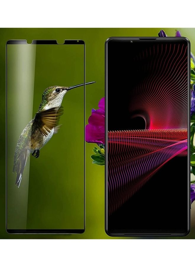 مارجون مجموعة لاصقات حماية للشاشة من الزجاج المقوى لهاتف سوني إكسبيريا ‎10 IV بتغطية كاملة ثلاثية الأبعاد ونقية للغاية مقاس 6.0 بوصات من قطعتين شفاف/ أسود - Image 5