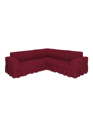 6 Seater Stretchable L Shape Sofa Cover With Free Size Corner Fits Claret Red 5.8meter - v1656478827/N27599488A_4