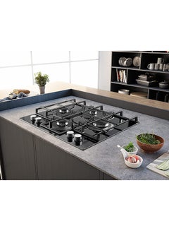 Ariston 60cm Built-In 4 Burner Gas Hob AGS61SBK Black  - Image 2