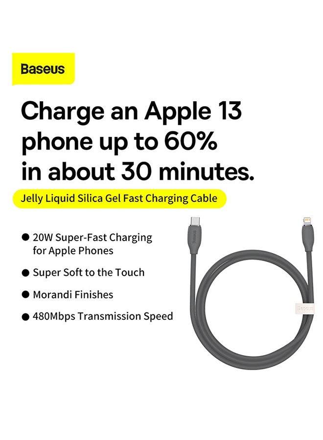 Baseus Type C To Lightning Fast Charging Data Cable PD 20W for Apple iPhone 14 Pro Max 13/12/11 Pro Max Mini XS X 8 7 6 5 SE iPad and More 1.2M Black  - Image 2
