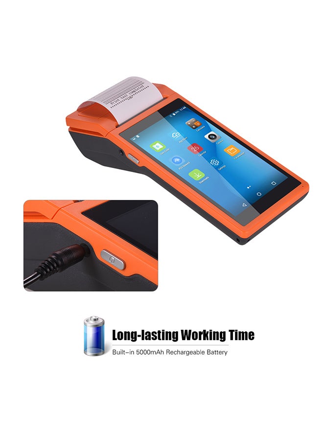 Handheld PDA POS Terminal Wireless Receipt Printer 21.5x8.6x5.3centimeter Orange