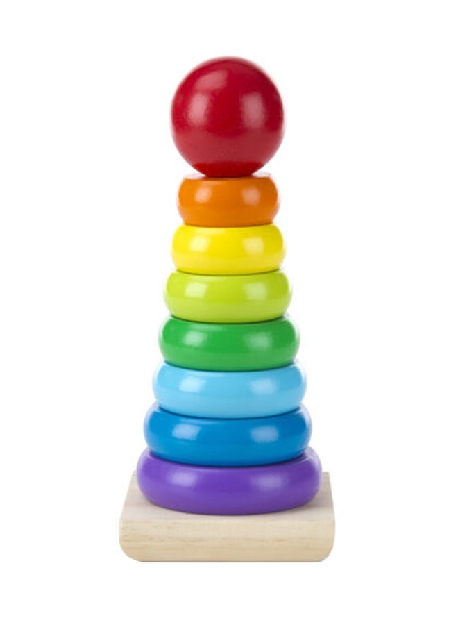 Melissa & Doug Rainbow Stacker – Classic Wooden Ring Stacking Toy with 8 Brightly Colored Pieces – Early Learning Toy for Stacking, Sorting and Motor Skills Development – Ages 18 Months and Up | MD576 - Image 2