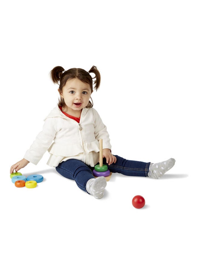 Melissa & Doug Rainbow Stacker – Classic Wooden Ring Stacking Toy with 8 Brightly Colored Pieces – Early Learning Toy for Stacking, Sorting and Motor Skills Development – Ages 18 Months and Up | MD576 - Image 5