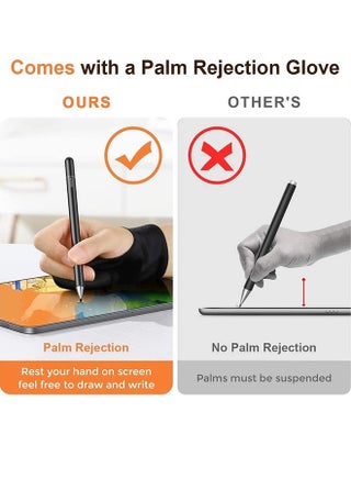iPad Pencil with Palm Rejection Glove, Capacitive Stylus Pen for Kid  Student Drawing&Writing, Universal for iPad Pro/iPad 8th/7th/6th,