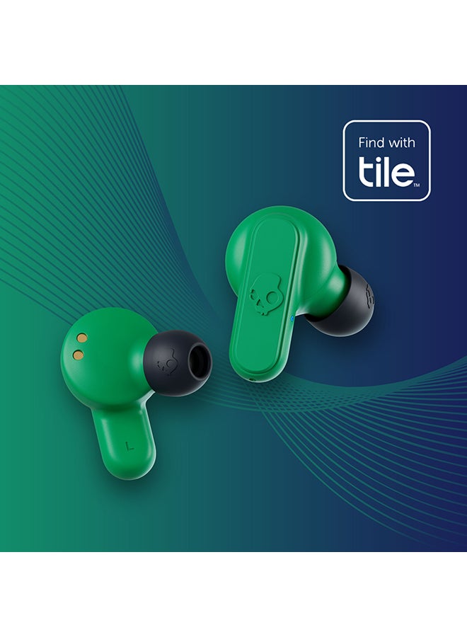 Skullcandy - Dime 2 True Wireless Earbuds with Tile Finding Technology 12 Hours Total Battery IPX4 Sweat and Water Resistant Secure Noise Isolating Fit Dark Blue/Green - Image 1