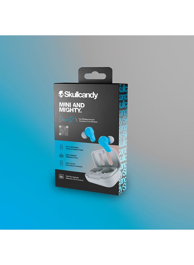 Skullcandy - Dime 2 True Wireless Earbuds with Tile Finding Technology 12 Hours Total Battery IPX4 Sweat and Water Resistant Secure Noise Isolating Fit Light Grey/Blue - Image 1