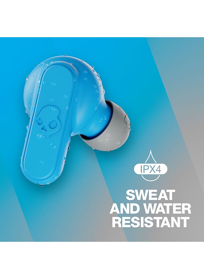 Skullcandy - Dime 2 True Wireless Earbuds with Tile Finding Technology 12 Hours Total Battery IPX4 Sweat and Water Resistant Secure Noise Isolating Fit Light Grey/Blue - Image 1