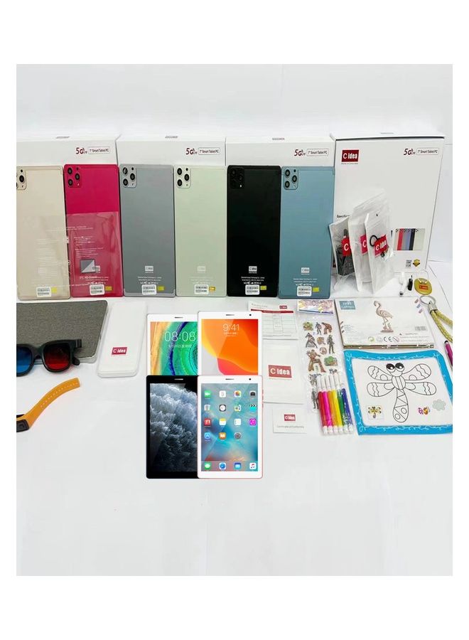 C idea - 7-Inch Smart Tablet CM513 Pro Android Tab With 128GB ROM 4GB RAM Quad Core Wifi 5G LTE Kids Silver - Image 1