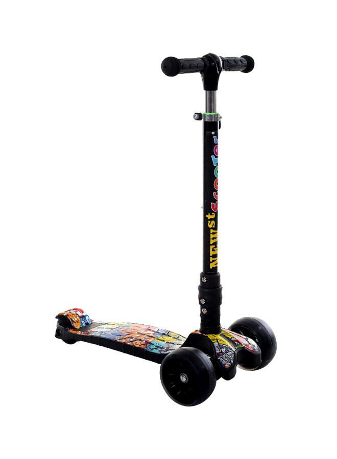 Cool Baby 3 Wheel Graffiti Foldable Kick Scooter With Flashing Wheels, DIA1198TY Black 56x63x27cm - Image 1