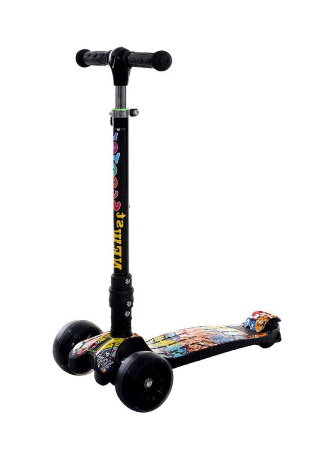 Cool Baby 3 Wheel Graffiti Foldable Kick Scooter With Flashing Wheels, DIA1198TY Black 56x63x27cm - Image 2