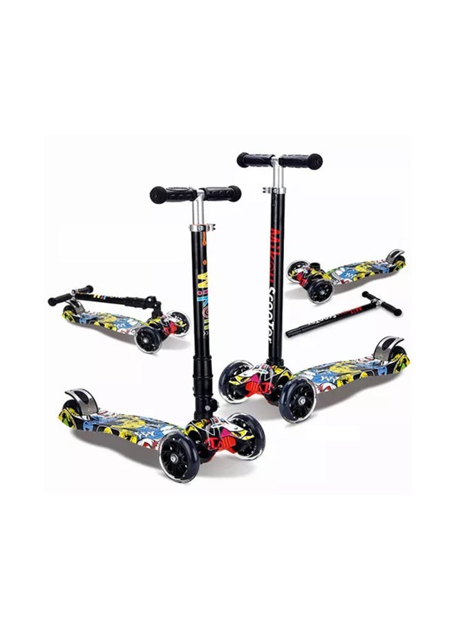 Cool Baby 3 Wheel Graffiti Foldable Kick Scooter With Flashing Wheels, DIA1198TY Black 56x63x27cm - Image 4