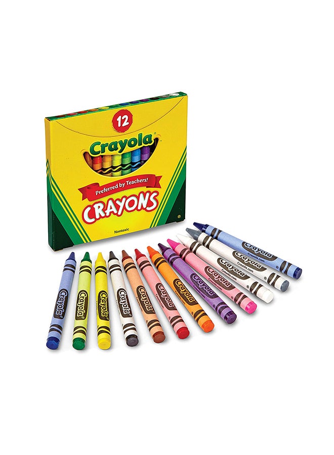 كرايولا علبة أقلام تلوين مكونة من 12 قلمًا، ملفوفة بشكل مزدوج وغير سامة ويفضلها المعلمون، 520012، متعددة الألوان - Image 2
