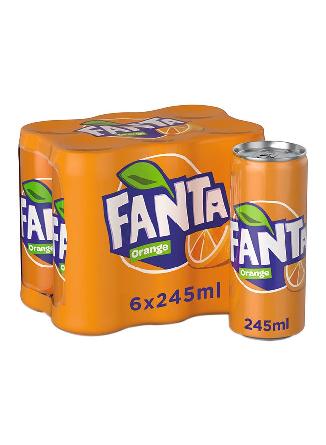 Soft Drink Can Orange 245ml Pack of 6