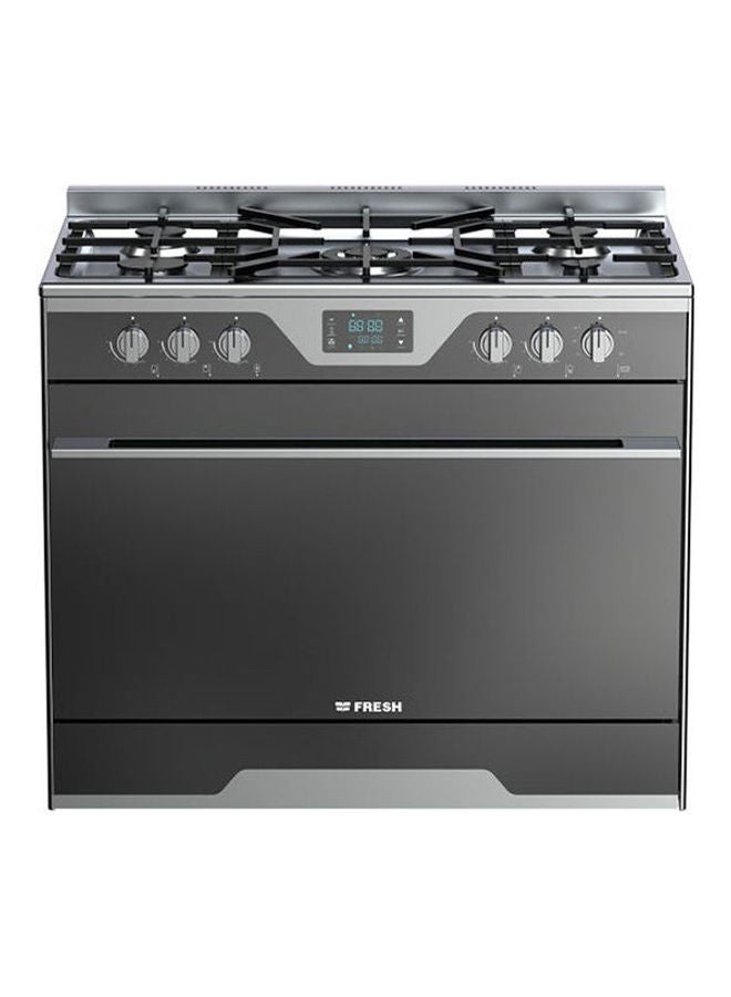 Fresh Modena Stainless Steel Gas Cooker 60 X 90 Cm , Cast Iron, Fan , Digital Timer , Hydraulic Oven Door With Fan To Surface Cooling 17059 Silver - Image 1