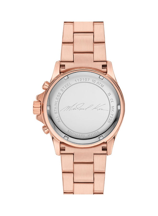 Michael Kors women Everest Stainless Steel Chronograph Wrist Watch MK7235-36mm-Rose Gold - Image 4